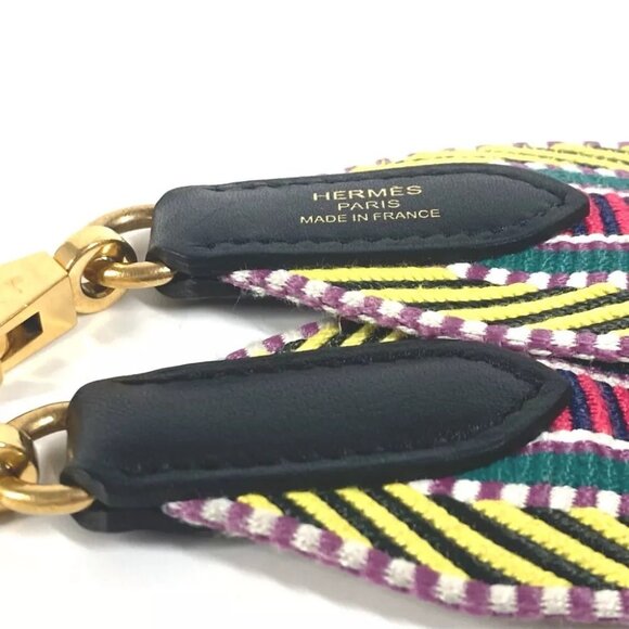 HERMES Sangle Kaval Accessories Shoulder strap Canvas/Leather Multicolore - Picture 4 of 9